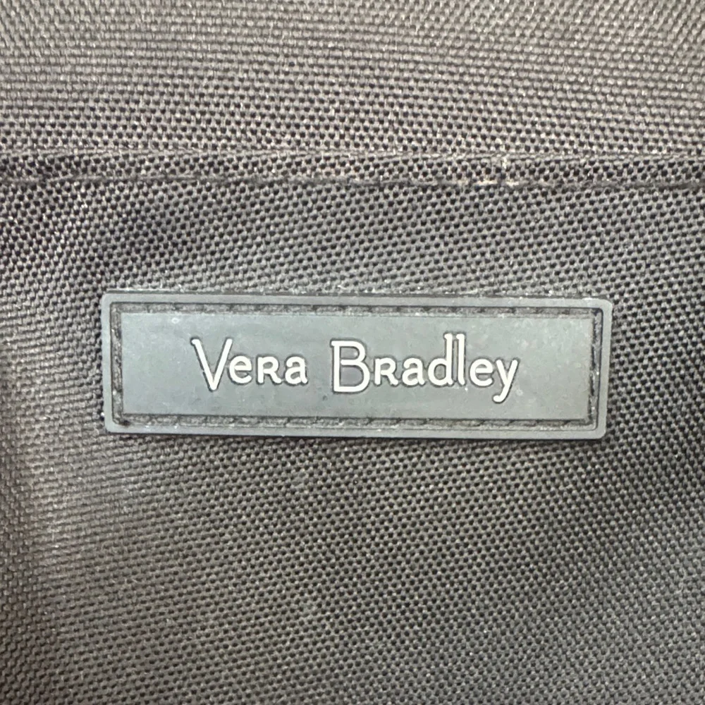 Vera Bradley Black Hanging cosmetics Organizer with Floral Trim EUC